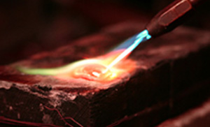 Gold being melted in a crucible 